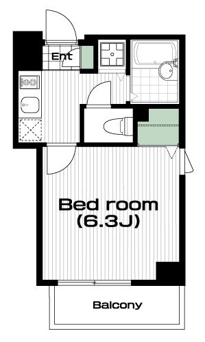 早稲田駅の賃貸 87,000円 間取り図