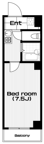 武蔵境駅の賃貸 45,000円 間取り図