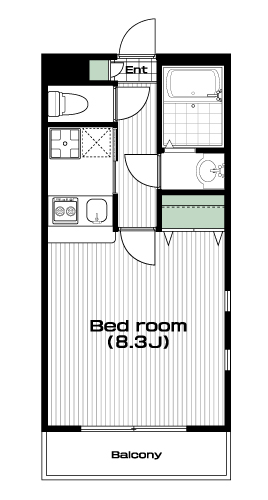 本八幡駅の賃貸 52,000円 間取り図