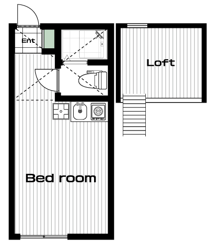 和田町駅の賃貸 47,000円 間取り図