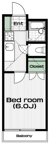 武蔵小金井駅の賃貸 52,000円 間取り図