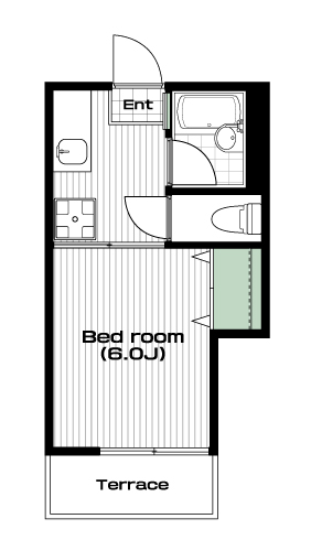 小竹向原駅の賃貸 60,000円 間取り図