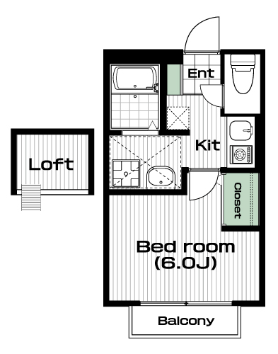 和田町駅の賃貸 56,000円 間取り図