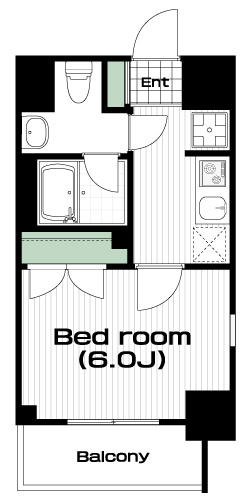 早稲田駅の賃貸 84,000円 間取り図