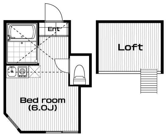 白楽駅の賃貸 50,000円 間取り図