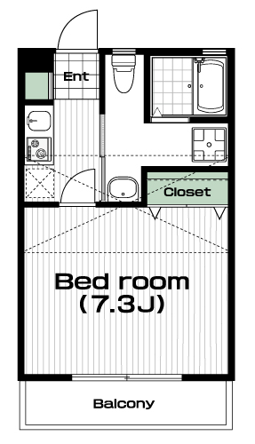 一橋学園駅の賃貸 56,000円 間取り図
