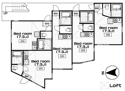 星川駅の賃貸 56,000円 間取り図