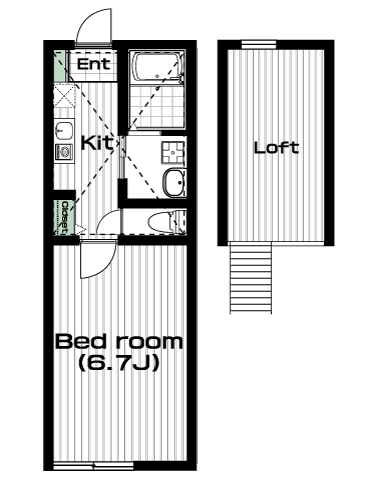 町田駅の賃貸 76,000円 間取り図