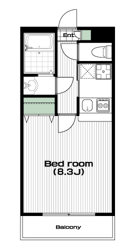 本八幡駅の賃貸 53,500円 間取り図
