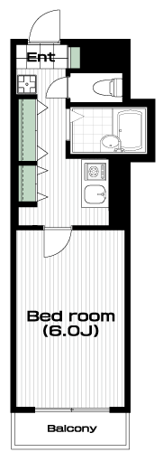 中央大学・明星大学駅の賃貸 48,000円 間取り図