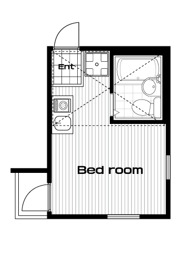 西巣鴨駅の賃貸 48,000円 間取り図