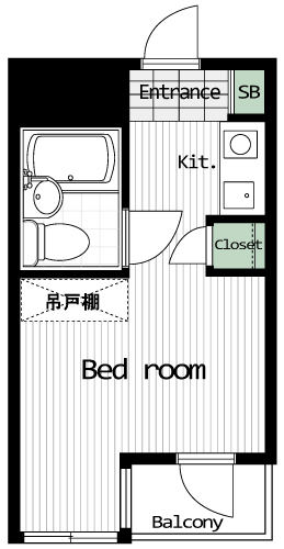 三軒茶屋駅の賃貸 56,000円 間取り図