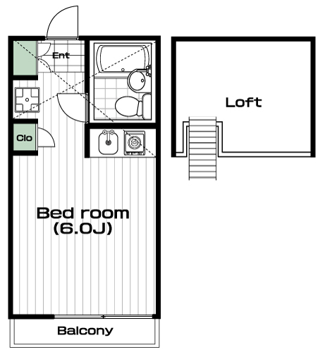 溝の口駅の賃貸 48,000円 間取り図