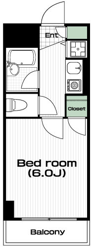 新宿駅の賃貸 88,000円 間取り図