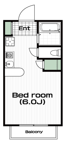 恋ヶ窪駅の賃貸 48,000円 間取り図