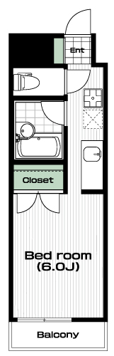 八王子駅の賃貸 53,000円 間取り図