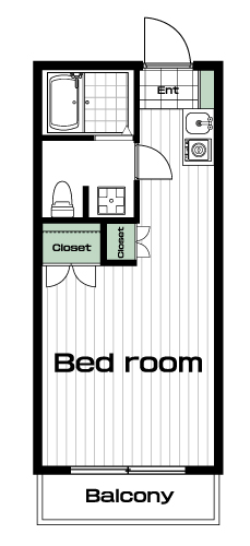 祐天寺駅の賃貸 75,000円 間取り図