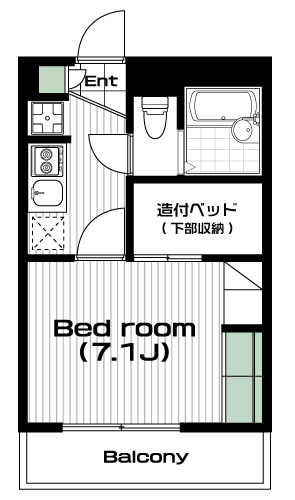 白糸台駅の賃貸 55,000円 間取り図