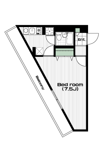 金町駅の賃貸 46,000円 間取り図