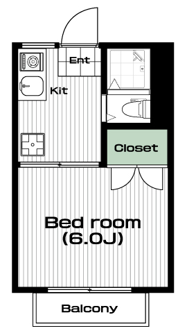 白楽駅の賃貸 54,000円 間取り図