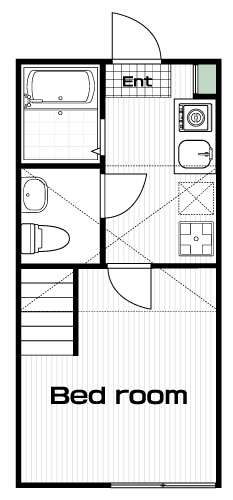 中央大学・明星大学駅の賃貸 57,000円 間取り図