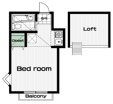 三軒茶屋駅の賃貸 54,000円 間取り図