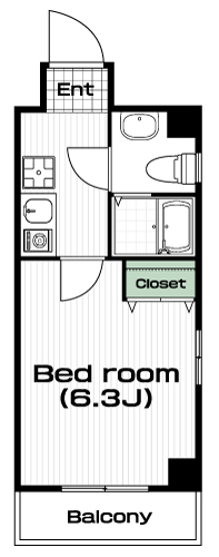 高田馬場駅の賃貸 65,000円 間取り図