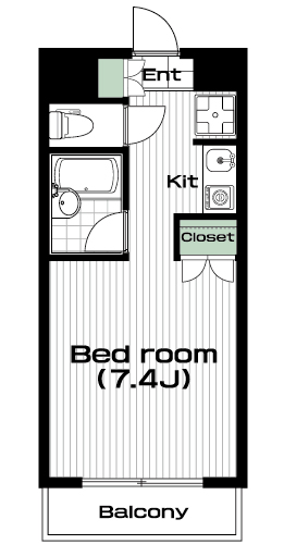 駒沢大学駅の賃貸 74,000円 間取り図
