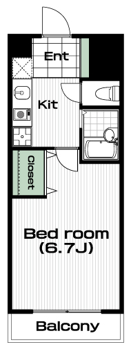 溝の口駅の賃貸 78,000円 間取り図