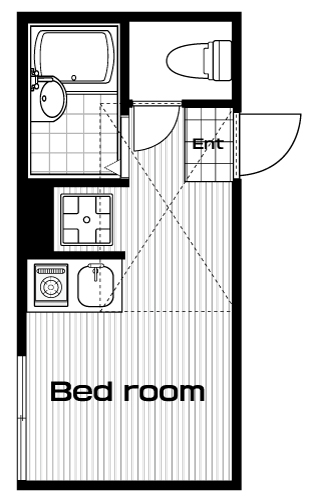 国立駅の賃貸 47,000円 間取り図