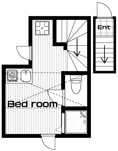 中野駅の賃貸 65,000円 間取り図