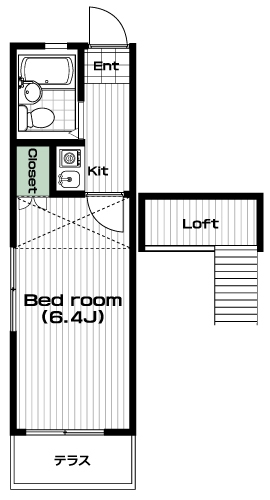 等々力駅の賃貸 55,000円 間取り図