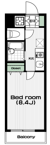 喜多見駅の賃貸 76,000円 間取り図