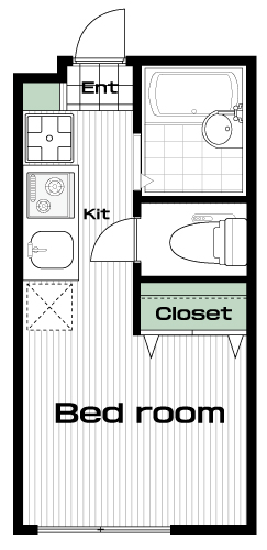 中目黒駅の賃貸 74,000円 間取り図