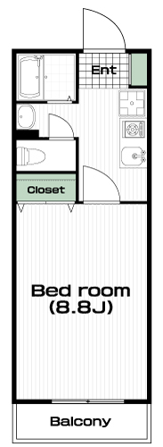 南大沢駅の賃貸 54,000円 間取り図