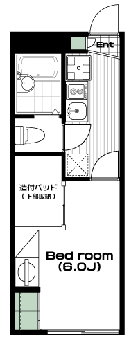 東小金井駅の賃貸 58,000円 間取り図