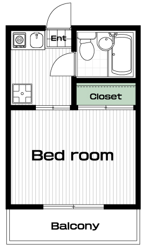 一橋学園駅の賃貸 35,000円 間取り図