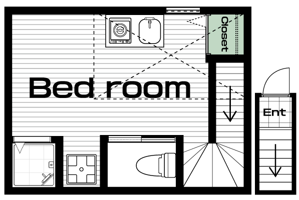 武蔵関駅の賃貸 47,000円 間取り図