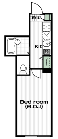 経堂駅の賃貸 77,000円 間取り図