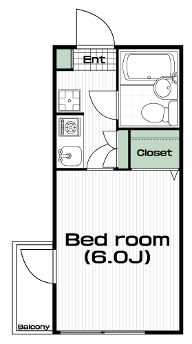 桜上水駅の賃貸 55,000円 間取り図