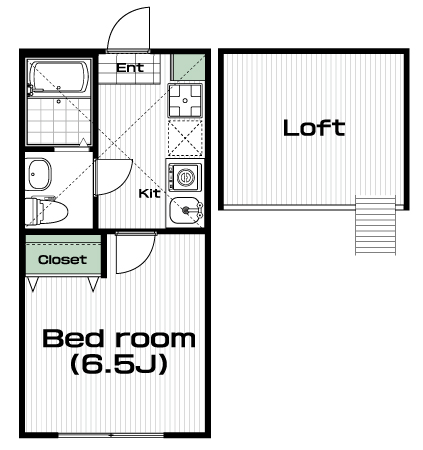 白楽駅の賃貸 64,000円 間取り図