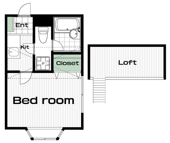 駒沢大学駅の賃貸 77,000円 間取り図