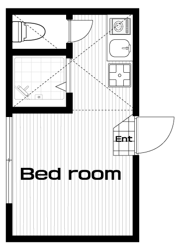 沼袋駅の賃貸 58,000円 間取り図