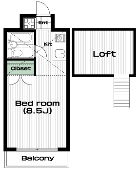日吉駅の賃貸 55,000円 間取り図