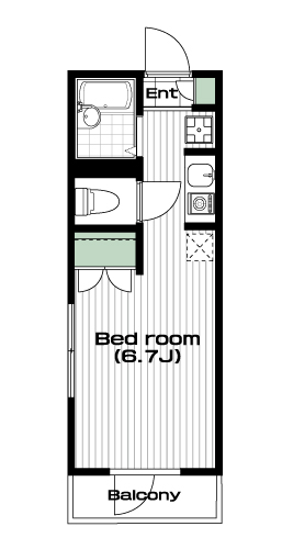 地下鉄赤塚駅の賃貸 69,000円 間取り図