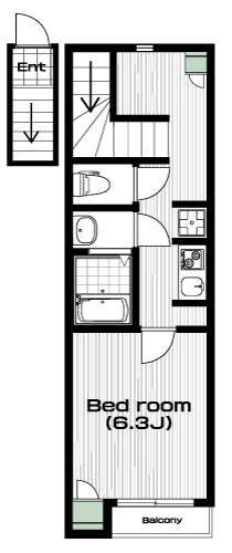 西八王子駅の賃貸 63,000円 間取り図