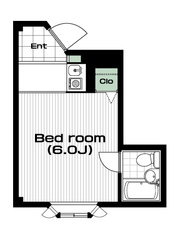 三軒茶屋駅の賃貸 61,000円 間取り図