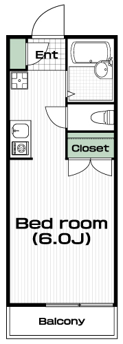 新宿駅の賃貸 77,000円 間取り図