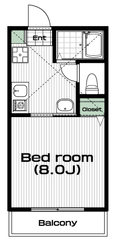 大塚・帝京大学駅の賃貸 55,000円 間取り図
