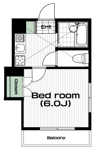 下井草駅の賃貸 65,000円 間取り図